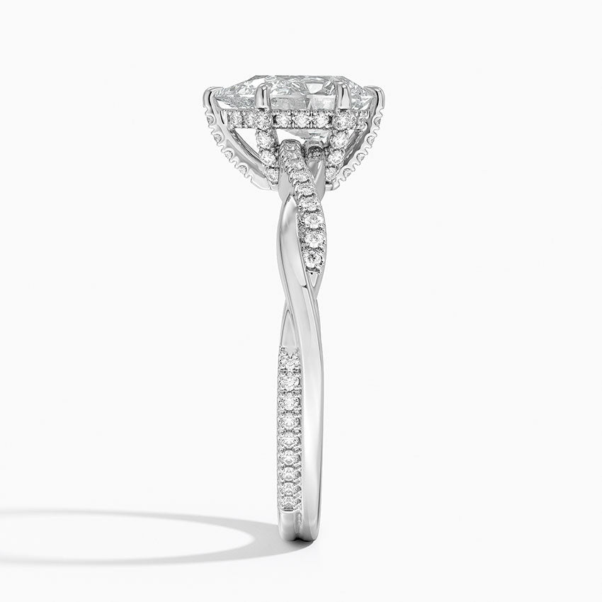 1.25 Karat Damla Kesim Hidden Halo Tasarım Tektaş Laboratuvar Pırlanta Yüzük  - Riga