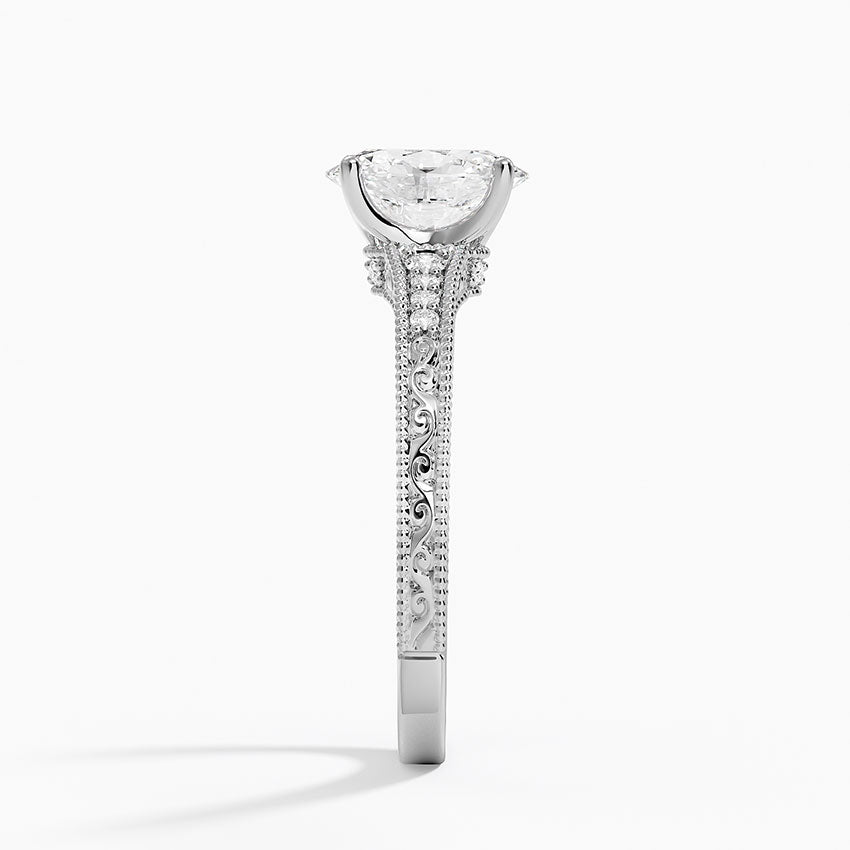 1.15 Karat Oval Kesim Hidden Halo Tasarım Tektaş Laboratuvar Pırlanta Yüzük - Venice