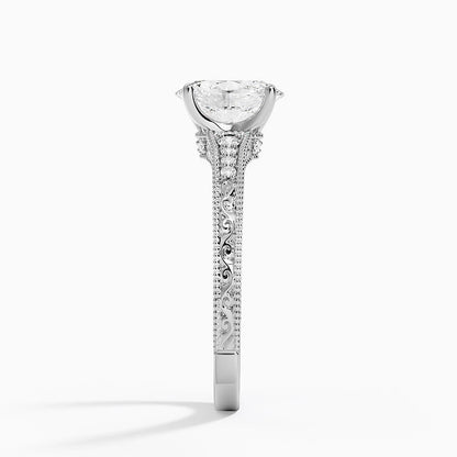 1.60 Carat Princess Halo Design Solitaire Lab Diamond Ring 18K - Florina 