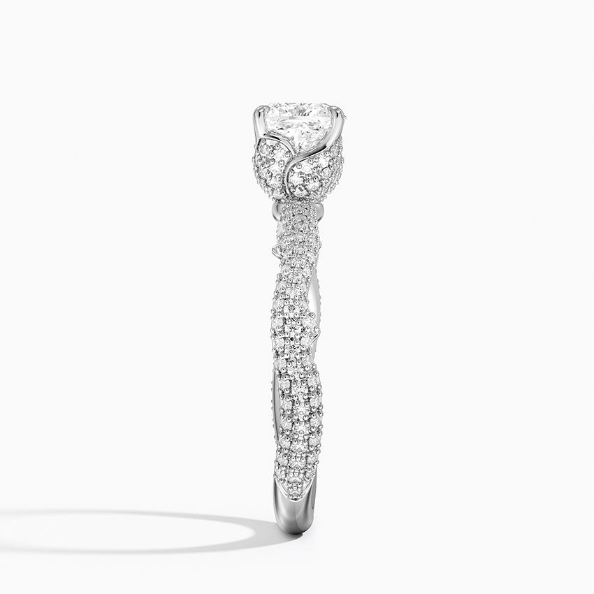 1.75 Karat Cushion Kesim Hidden Halo Tasarım Tektaş Laboratuvar Pırlanta Yüzük - Sorrento