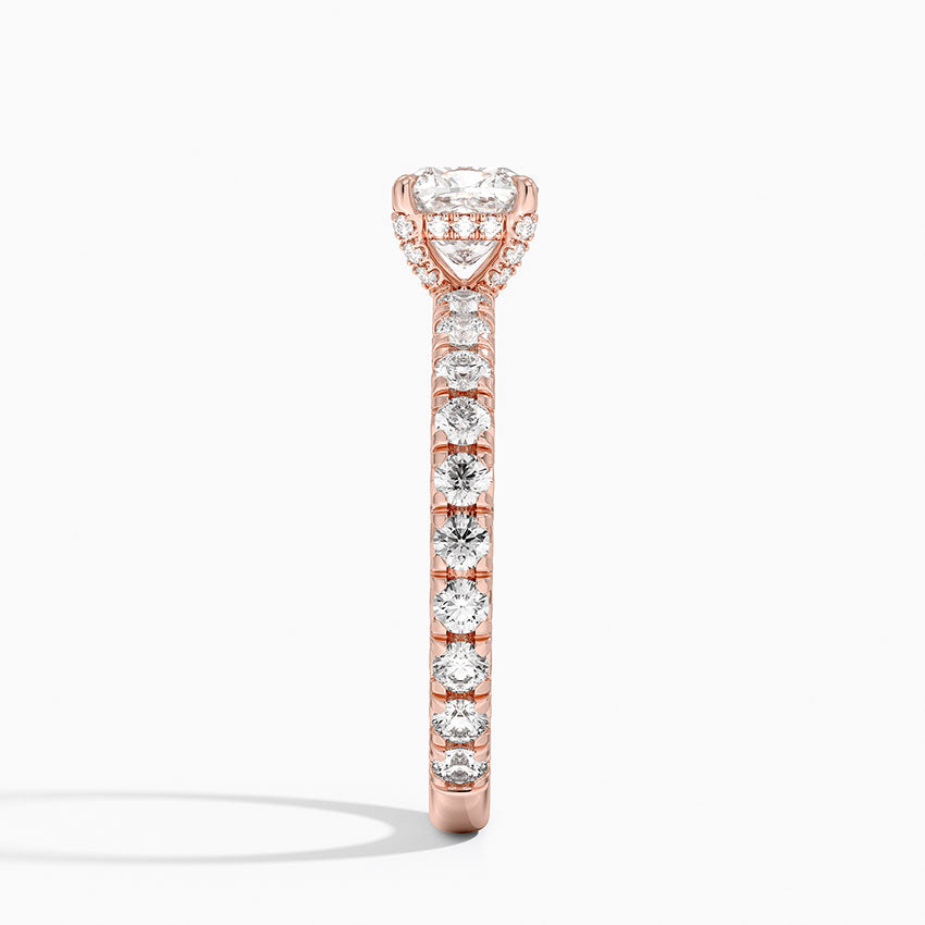 1.75 Karat Cushion Kesim Hidden Halo Tasarım Tektaş Laboratuvar Pırlanta Yüzük 18K  - Selora