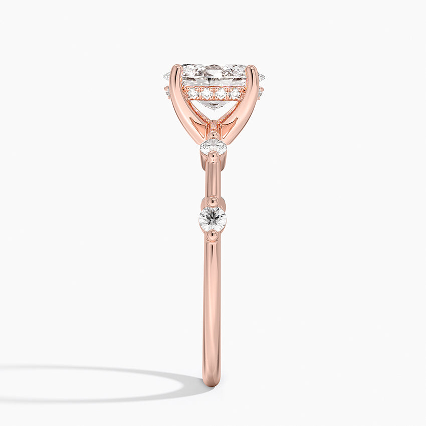 1.20 Karat Oval Kesim Hidden Halo Tasarım Tektaş Laboratuvar Pırlanta Yüzük - Nice