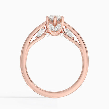 1.30 Marquise Kesim Hidden Halo Tasarım Tektaş Laboratuvar Pırlanta Yüzük - Dalara