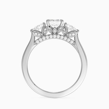 1.60 Carat Princess Halo Design Solitaire Lab Diamond Ring 18K - Florina 