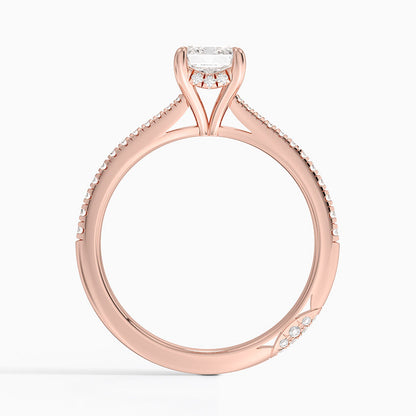 1.25 Karat Emerald Hidden Halo Tasarım Tektaş Laboratuvar Pırlanta Yüzük - Milara
