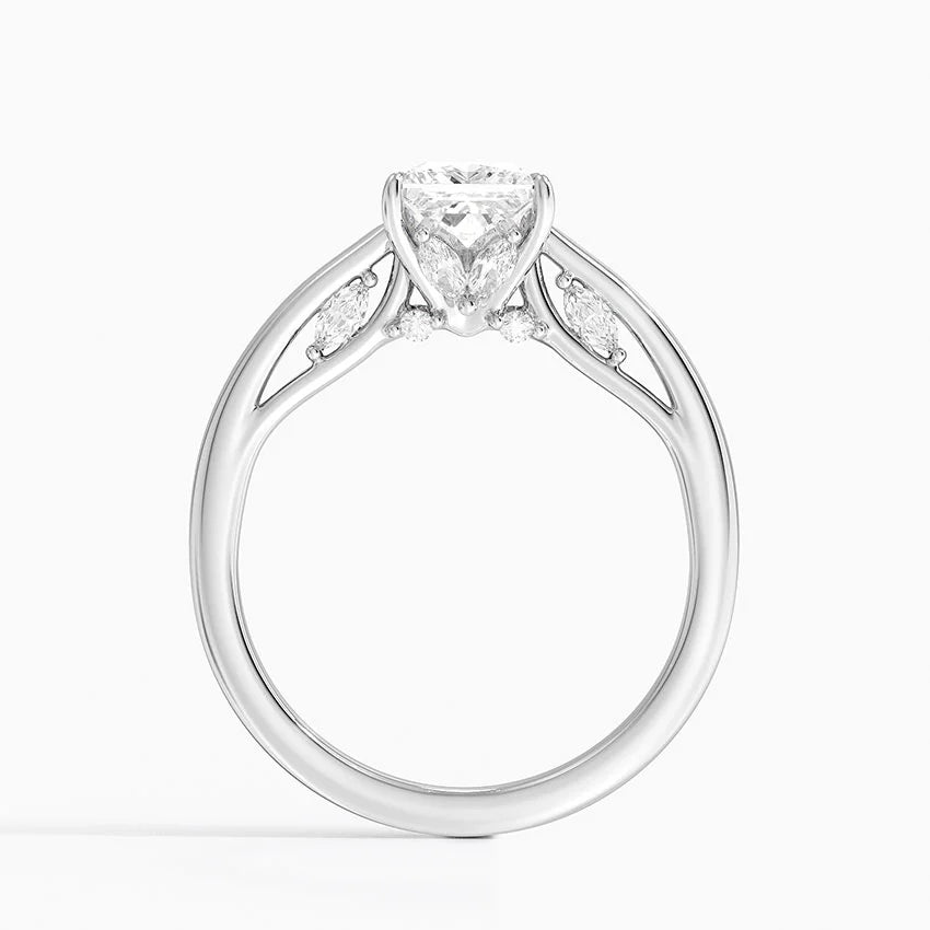 1.30 Karat Princess Kesim Hidden Halo Tasarım Tektaş Laboratuvar Pırlanta Yüzük - Salzburg
