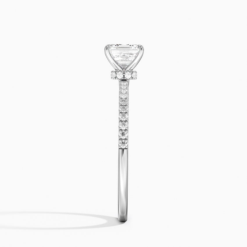 1.25 Karat Asscher Kesim Hidden Halo Tasarım Tektaş Laboratuvar Pırlanta Yüzük - Filora - Bold Diamonds