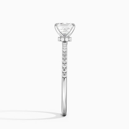 1.60 Carat Princess Halo Design Solitaire Lab Diamond Ring 18K - Florina 