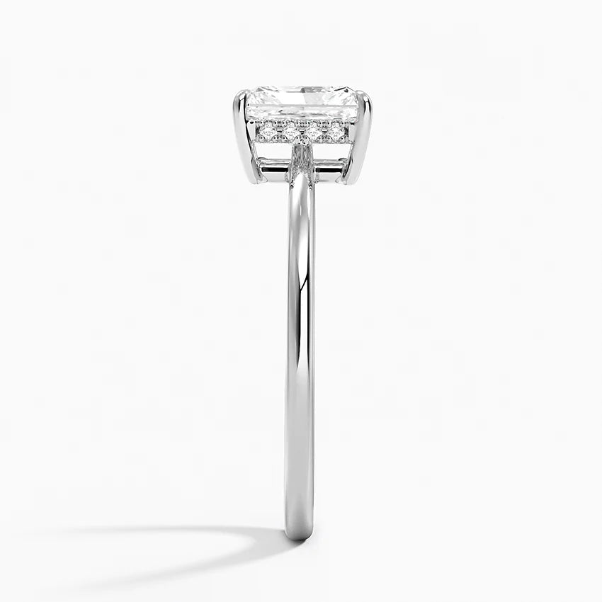 1.10 Karat Radiant Kesim Hidden Halo Tasarım Tektaş Laboratuvar Pırlanta Yüzük - Monaco
