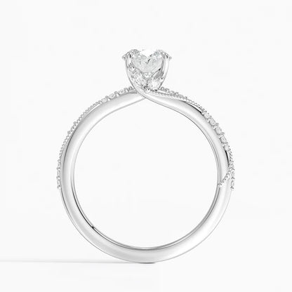 1.60 Carat Princess Halo Design Solitaire Lab Diamond Ring 18K - Florina 