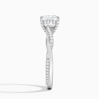 1.60 Carat Princess Halo Design Solitaire Lab Diamond Ring 18K - Florina 
