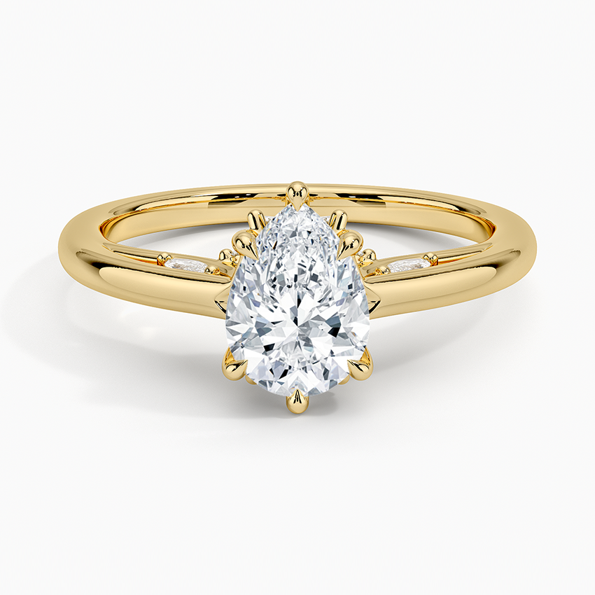 1.30 Damla Kesim Hidden Halo Tasarım Tektaş Laboratuvar Pırlanta Yüzük - Dalara