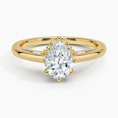 1.30 Damla Kesim Hidden Halo Tasarım Tektaş Laboratuvar Pırlanta Yüzük - Dalara