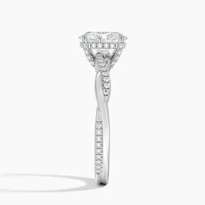 1.60 Carat Princess Halo Design Solitaire Lab Diamond Ring 18K - Florina 