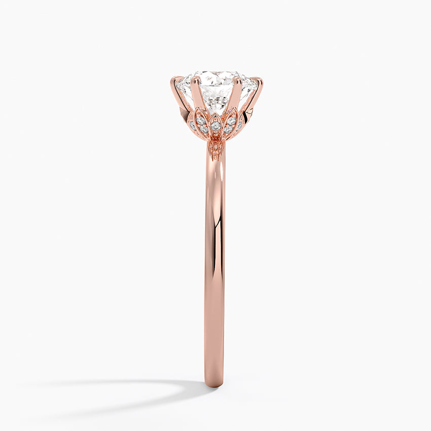 Altı Tırnak 1.15 Karat Hidden Halo Tasarım Tektaş Laboratuvar Pırlanta Yüzük - Delora - Bold Diamonds
