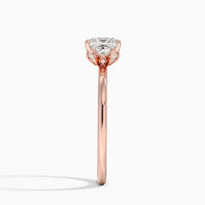 1.15 Karat Prenses Kesim Hidden Halo Tasarım Tektaş Laboratuvar Pırlanta Yüzük - Delora - Bold Diamonds