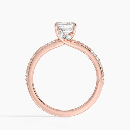 1.60 Carat Princess Halo Design Solitaire Lab Diamond Ring 18K - Florina 