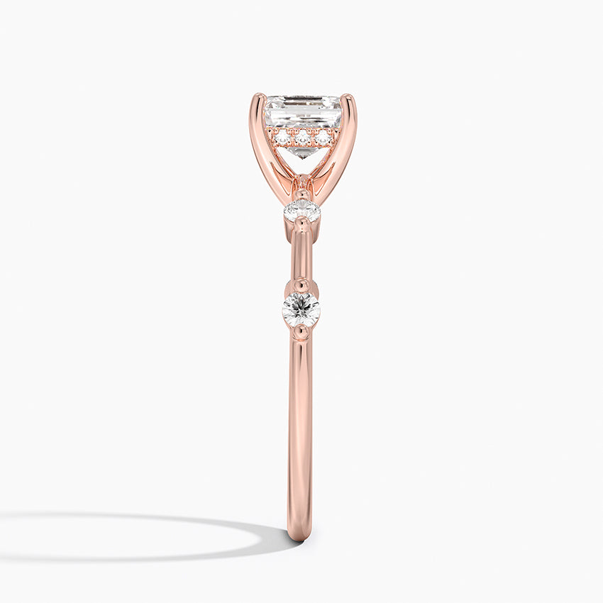 1.20 Karat Asscher Kesim Hidden Halo Tasarım Tektaş Laboratuvar Pırlanta Yüzük - Nice