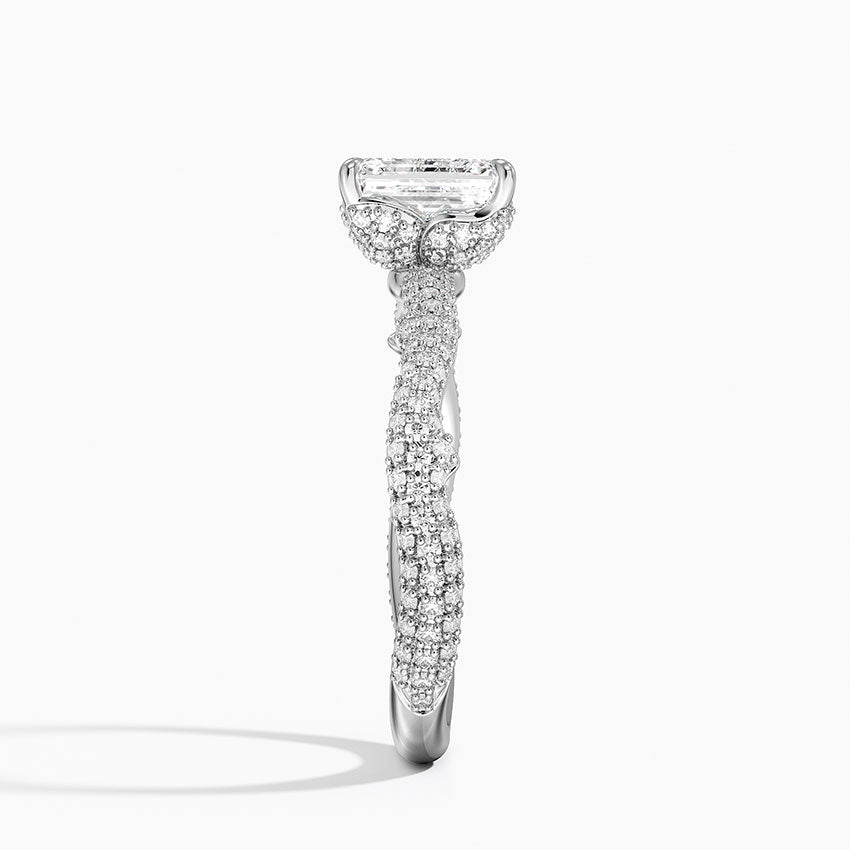 1.75 Karat Emerald Kesim Hidden Halo Tasarım Tektaş Laboratuvar Pırlanta Yüzük - Sorrento