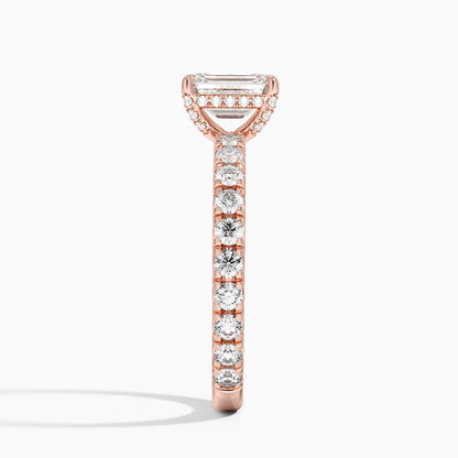 1.75 Karat Emerald Kesim Hidden Halo Tasarım Tektaş Laboratuvar Pırlanta Yüzük 18K  - Selora