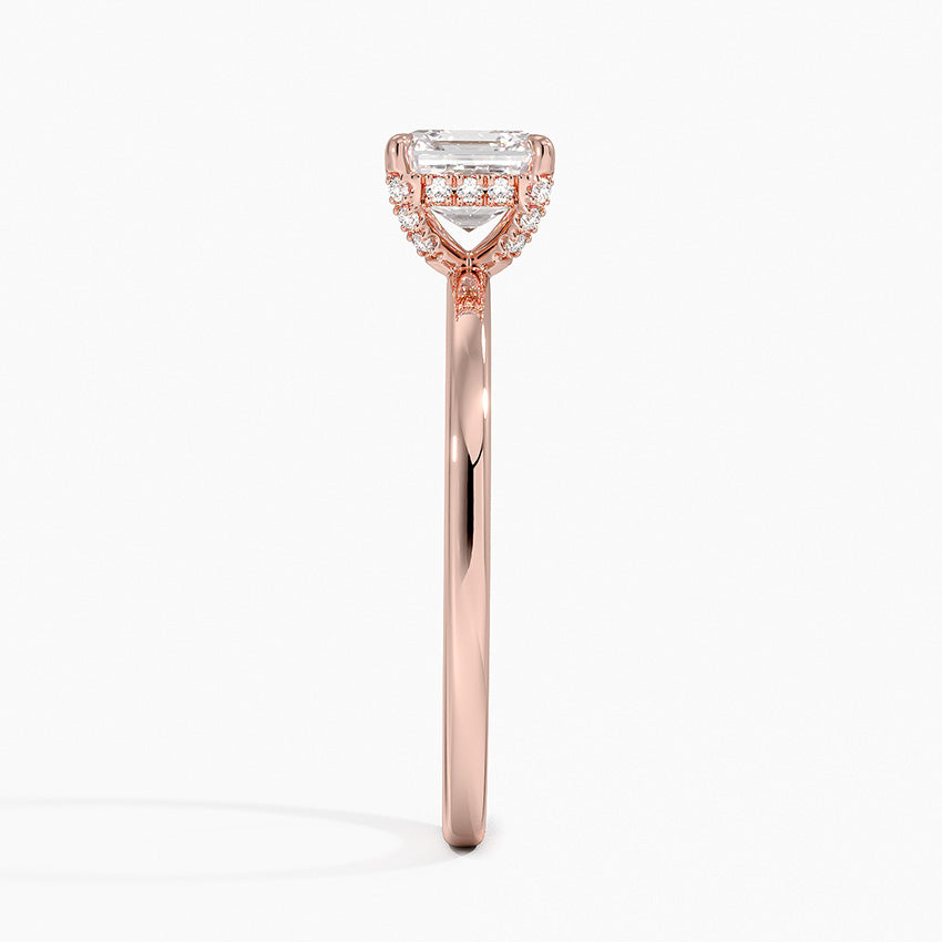 1.15 Karat Asscher Kesim Hidden Halo Tasarım Tektaş Laboratuvar Pırlanta Yüzük - Valencia
