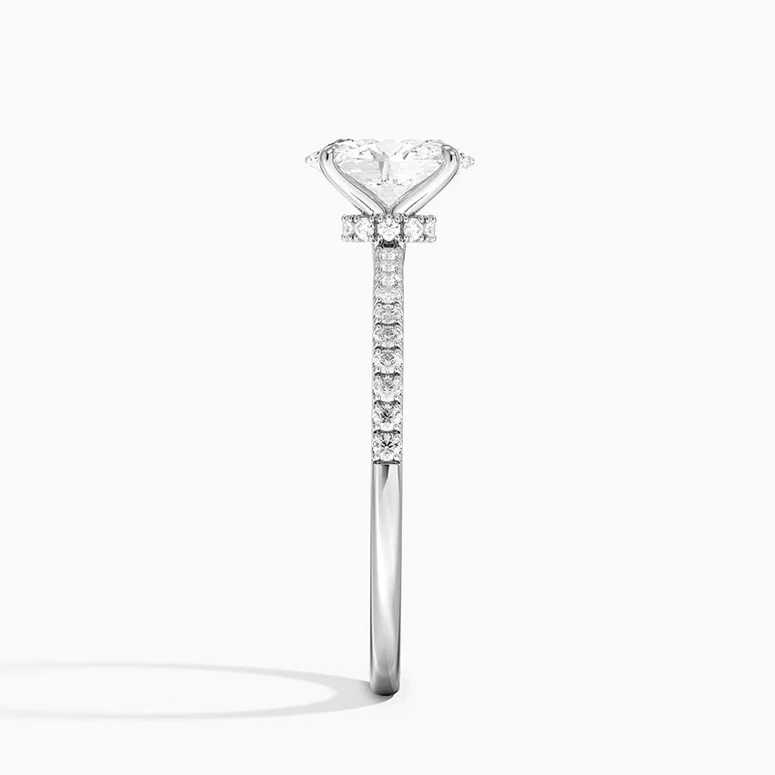 1.25 Karat Oval Kesim Hidden Halo Tasarım Tektaş Laboratuvar Pırlanta Yüzük - Filora - Bold Diamonds