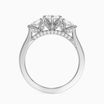 1.60 Carat Princess Halo Design Solitaire Lab Diamond Ring 18K - Florina 