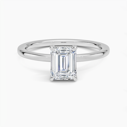 1.60 Carat Princess Halo Design Solitaire Lab Diamond Ring 18K - Florina 