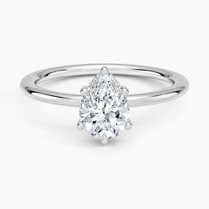 1.10 Damla Kesim Hidden Halo Tasarım Tektaş Laboratuvar Pırlanta Yüzük - Melara