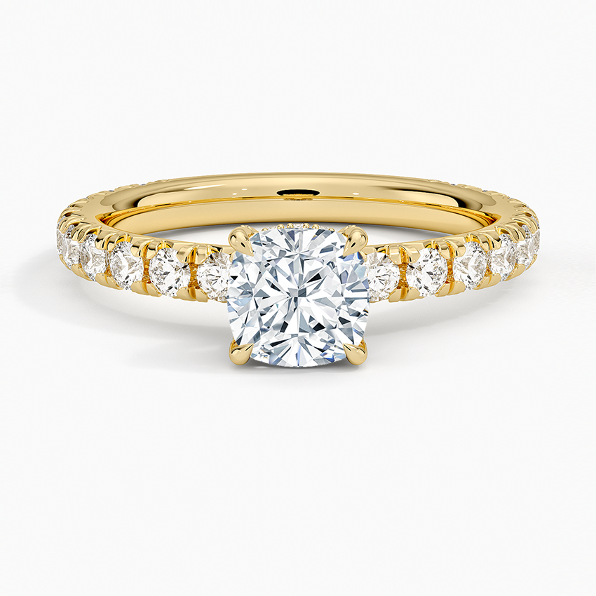 1.75 Karat Cushion Kesim Hidden Halo Tasarım Tektaş Laboratuvar Pırlanta Yüzük 18K  - Selora - Bold Diamonds