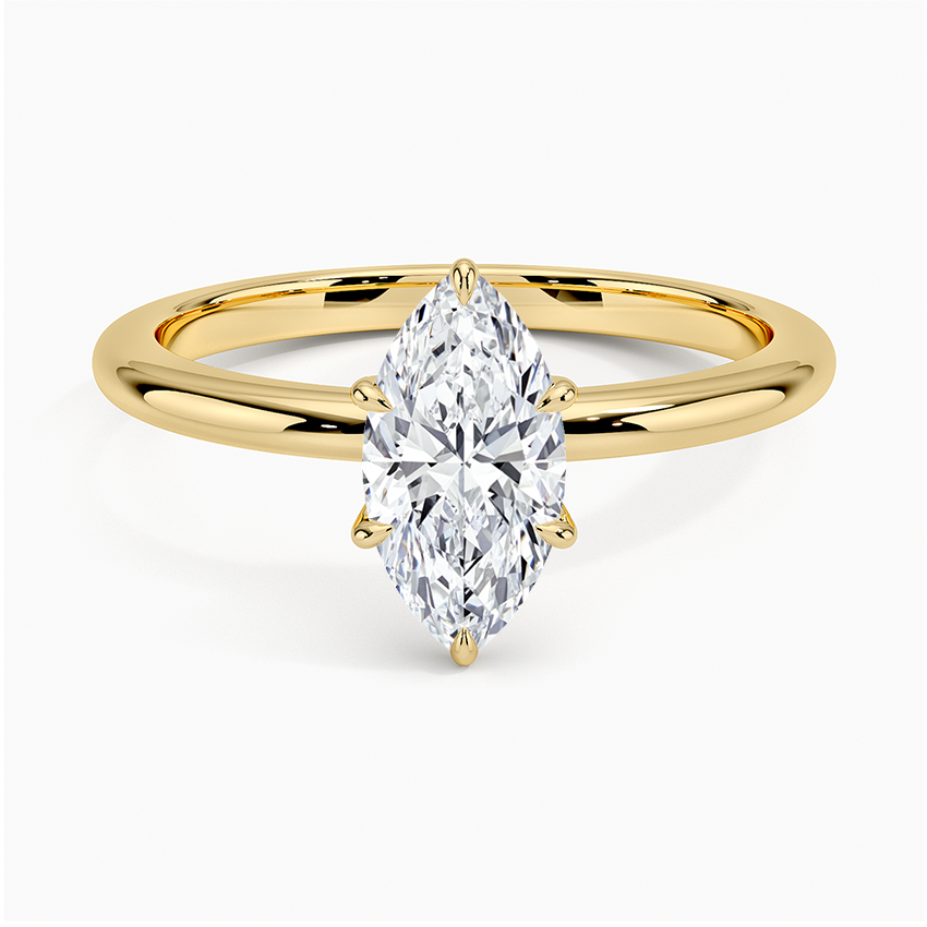 1.10 Marquise Kesim Hidden Halo Tasarım Tektaş Laboratuvar Pırlanta Yüzük - Eylora