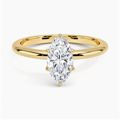 1.10 Marquise Kesim Hidden Halo Tasarım Tektaş Laboratuvar Pırlanta Yüzük - Eylora