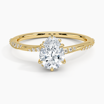 1.60 Carat Princess Halo Design Solitaire Lab Diamond Ring 18K - Florina 