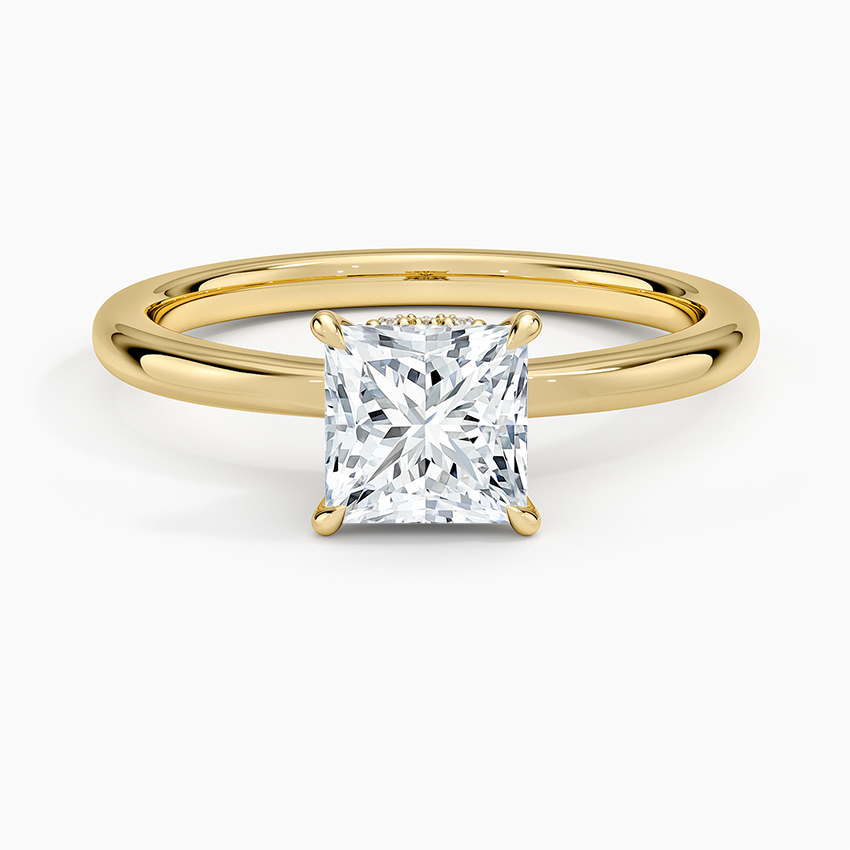 1.15 Prenses Kesim Hidden Halo Tasarım Tektaş Laboratuvar Pırlanta Yüzük - Vilora