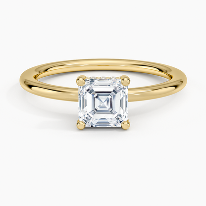 1.10 Asscher Kesim Hidden Halo Tasarım Tektaş Laboratuvar Pırlanta Yüzük - Melara