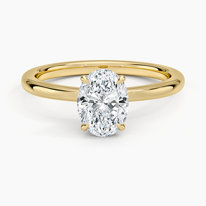 1.15 Oval Kesim Hidden Halo Tasarım Tektaş Laboratuvar Pırlanta Yüzük - Vilora