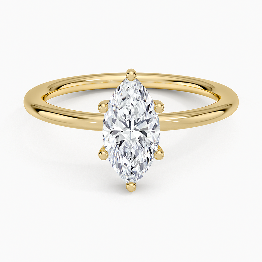 1.10 Marquise Kesim Hidden Halo Tasarım Tektaş Laboratuvar Pırlanta Yüzük - Melara