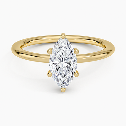 1.10 Marquise Kesim Hidden Halo Tasarım Tektaş Laboratuvar Pırlanta Yüzük - Melara