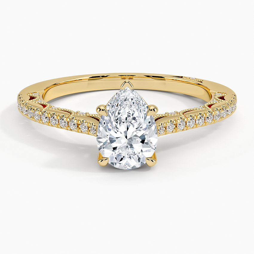 1.50 Damla Kesim Halo Tasarım Tektaş Laboratuvar Pırlanta Yüzük - Nilara