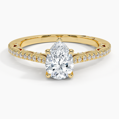 1.50 Damla Kesim Halo Tasarım Tektaş Laboratuvar Pırlanta Yüzük - Nilara