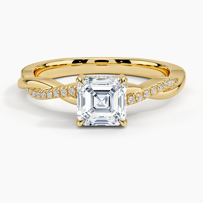 1.60 Carat Princess Halo Design Solitaire Lab Diamond Ring 18K - Florina 