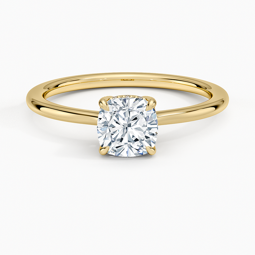 1.10 Cushion Kesim Hidden Halo Tasarım Tektaş Laboratuvar Pırlanta Yüzük - Tilora