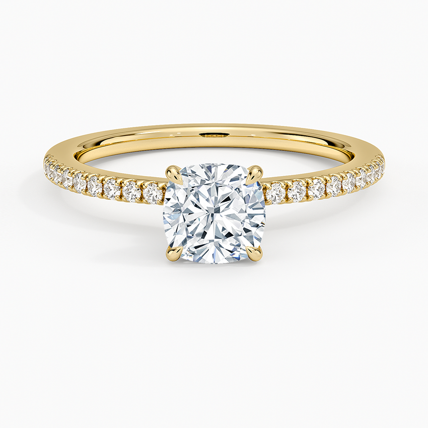 1.25 Karat Cushion Kesim Hidden Halo Tasarım Tektaş Laboratuvar Pırlanta Yüzük - Filora - Bold Diamonds