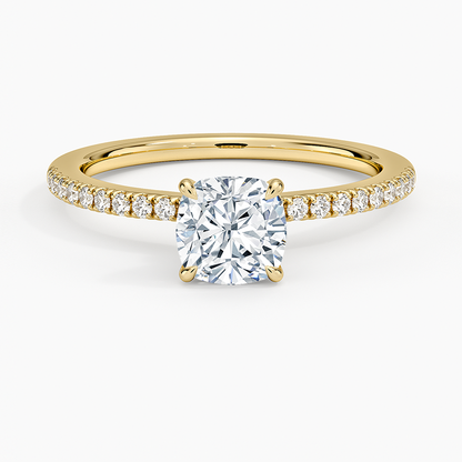 1.60 Carat Princess Halo Design Solitaire Lab Diamond Ring 18K - Florina 