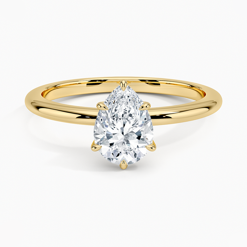 1.10 Karat Damla Kesim Hidden Halo Tasarım Tektaş Laboratuvar Pırlanta Yüzük - Bern - Bold Diamonds
