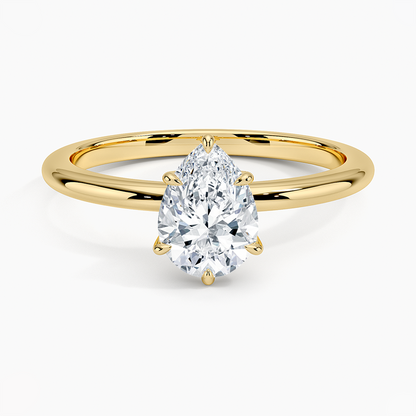 1.10 Damla Kesim Hidden Halo Tasarım Tektaş Laboratuvar Pırlanta Yüzük - Eylora