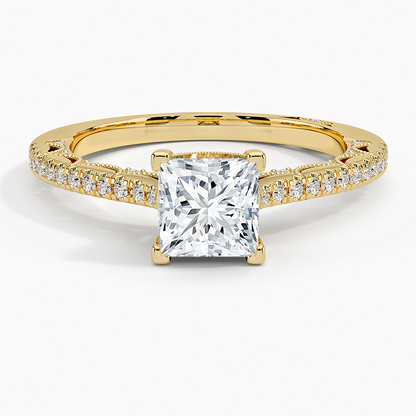 1.50 Prenses Kesim Halo Tasarım Tektaş Laboratuvar Pırlanta Yüzük - Nilara