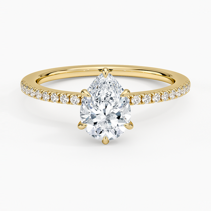 1.60 Carat Princess Halo Design Solitaire Lab Diamond Ring 18K - Florina 