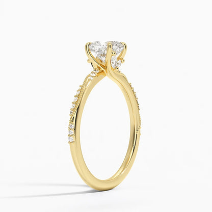 1.60 Carat Princess Halo Design Solitaire Lab Diamond Ring 18K - Florina 