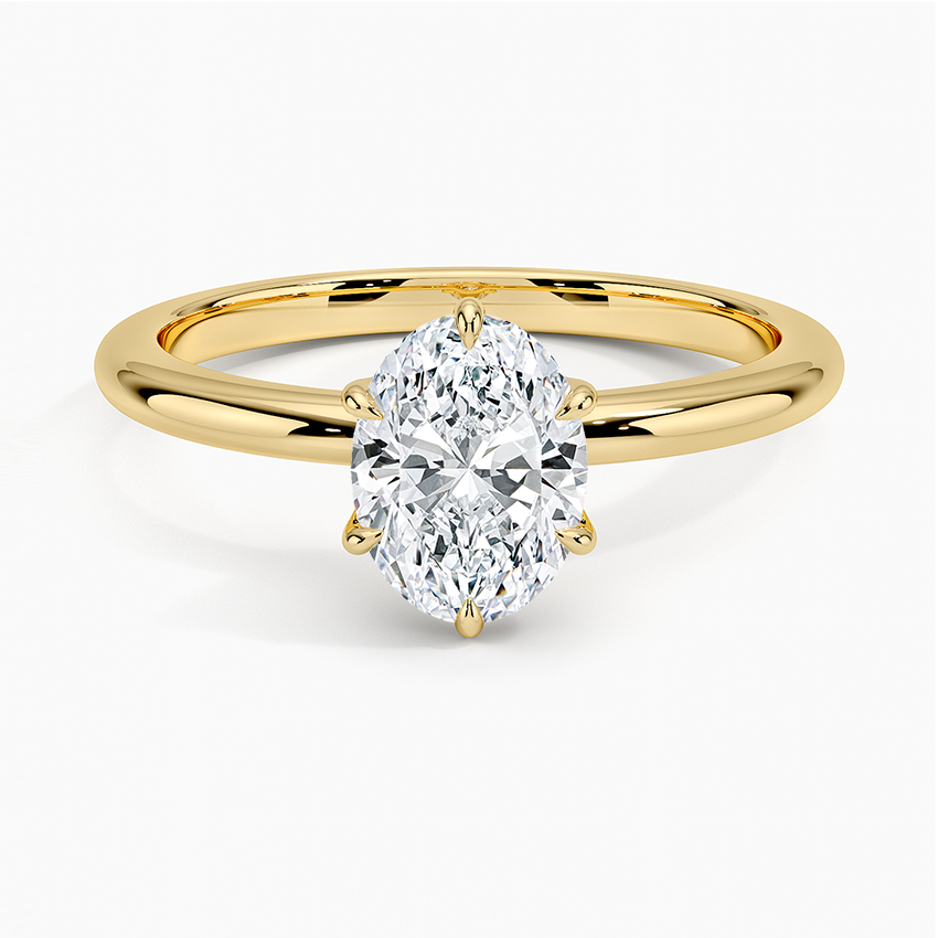 1.10 Oval Kesim Hidden Halo Tasarım Tektaş Laboratuvar Pırlanta Yüzük - Eylora